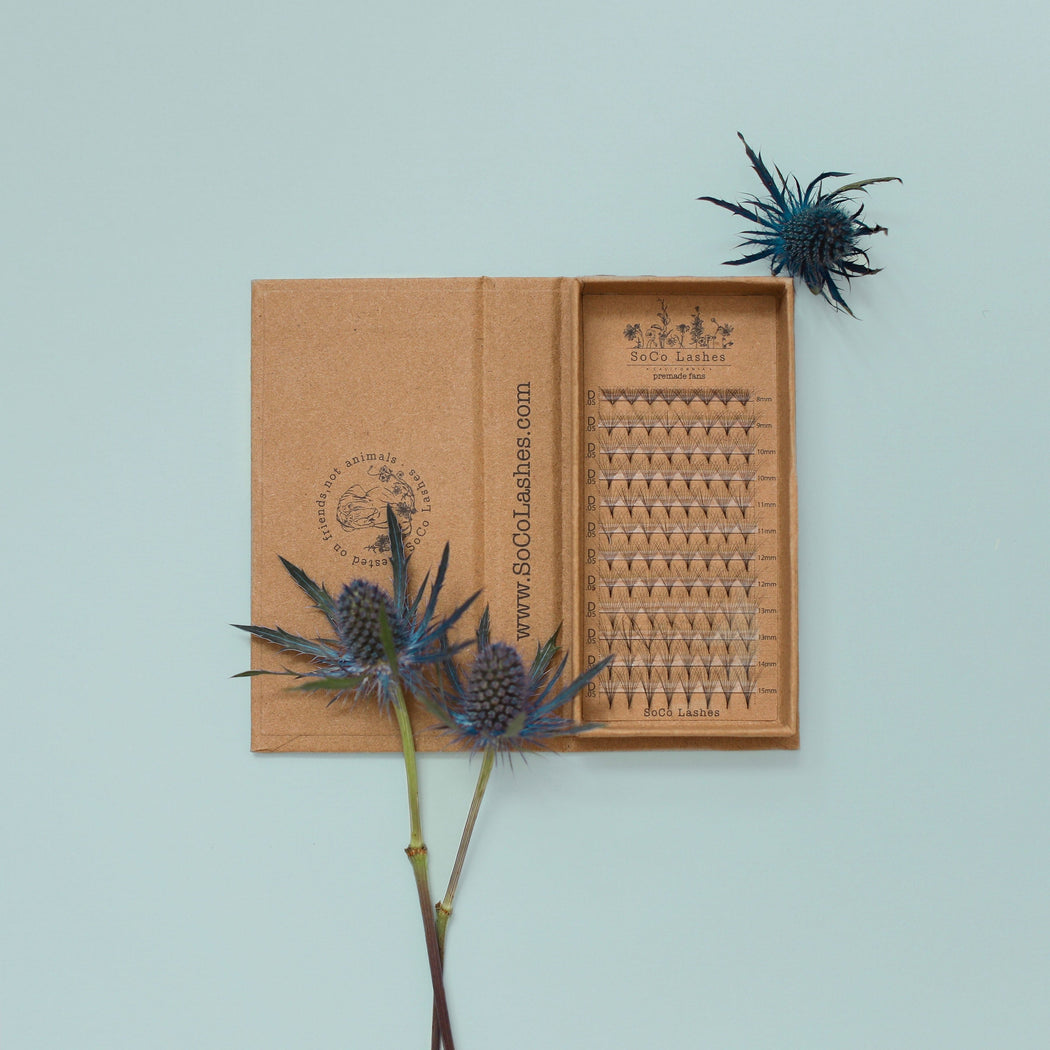 SoCo Lashes Eyelash Extensions 10D / C Pro-made Fans Small Mix Tray