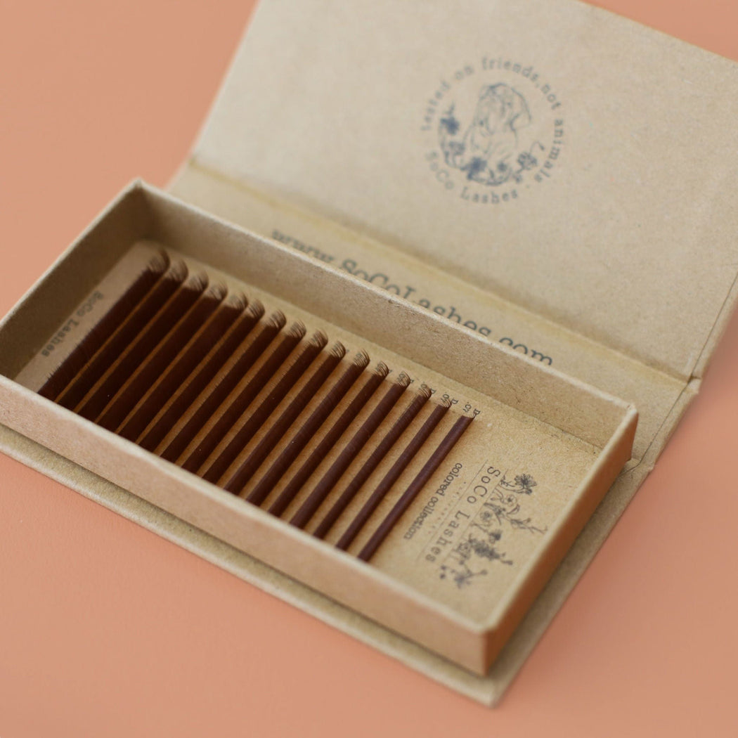 SoCo Lashes Eyelash Extensions Russian Volume 0.07 Single Length Tray - Brown