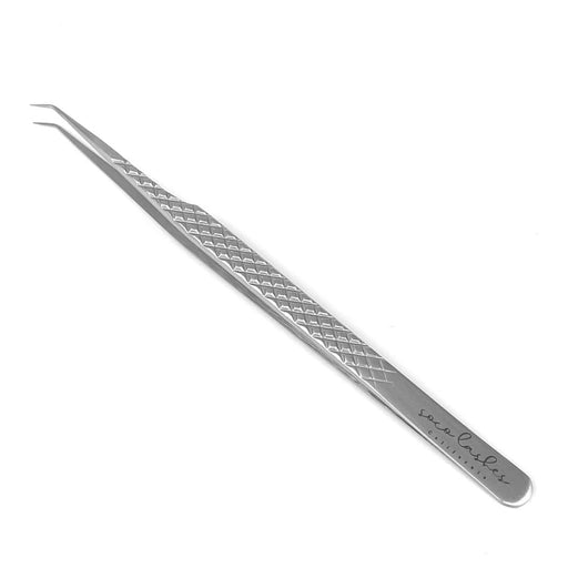 SoCo Lashes SINGLE Silver Isolation Tweezer - 45Β° SLIM