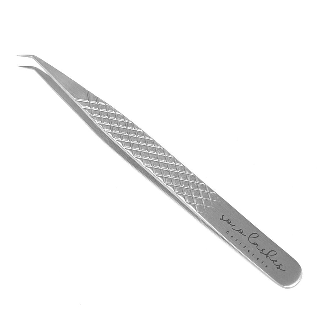 SoCo Lashes SINGLE Silver Tweezer - 45°