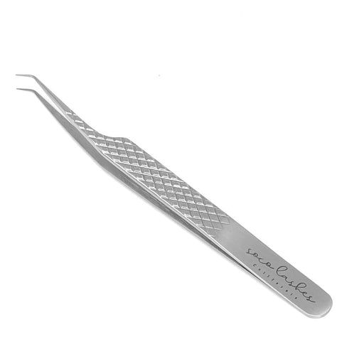 SoCo Lashes SINGLE Silver Tweezer - 45Β° SLIM