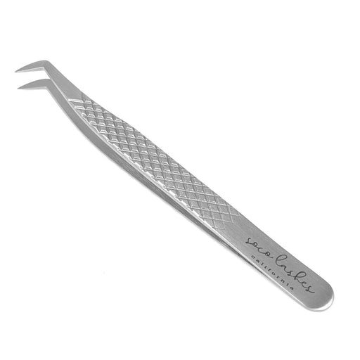 SoCo Lashes SINGLE Silver Tweezer - BOOT Long tip