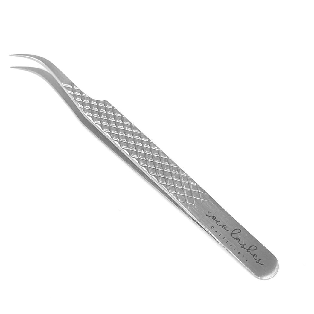 SoCo Lashes SINGLE Silver Tweezer - J Crane